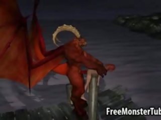 3d vizatimore vogëlushe merr fucked jashtë nga një winged demon