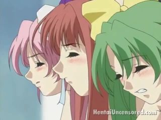 Flirty anime porno honeys having slits fingered and bumped by a lucky person